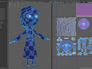cartoon peasant girl 3D 模型