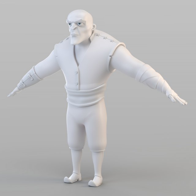 cartoon barbar man 3D Modell .c4d .max .obj .3ds .fbx .stl .blend