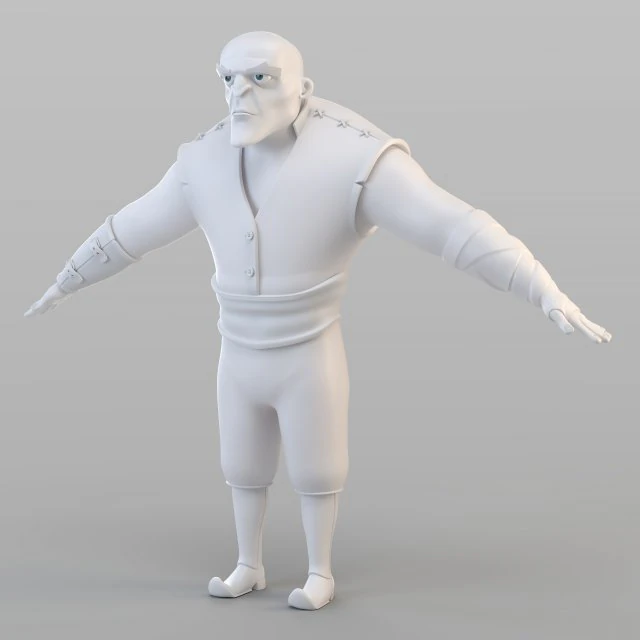 cartoon barbar man 3D Model .c4d .max .obj .3ds .fbx .stl .blend