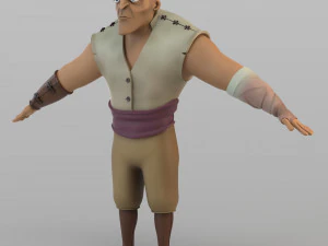 cartoon barbar man 3D Model