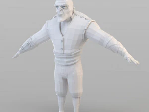 cartoon barbar man 3D Model