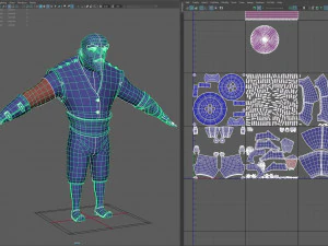 cartoon barbar man 3D Model