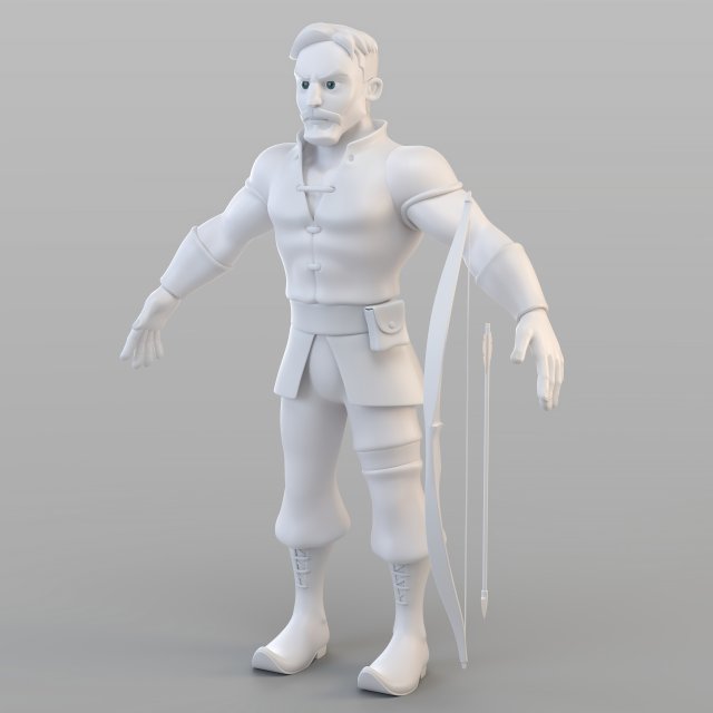 cartoon medieval hunter 3D Model .c4d .max .obj .3ds .fbx .stl .blend 