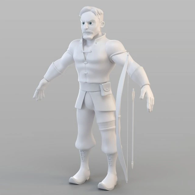 cartoon medieval hunter 3D Model .c4d .max .obj .3ds .fbx .stl .blend 