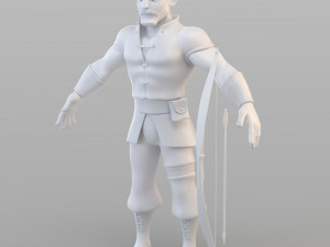 cartoon medieval hunter 3D Model