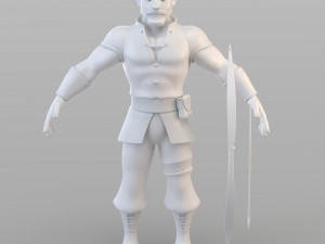 cartoon medieval hunter 3D Model