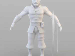 cartoon medieval hunter 3D Model
