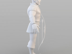cartoon medieval hunter 3D Model