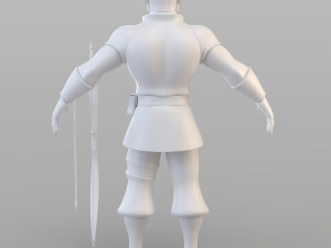 cartoon medieval hunter 3D Model