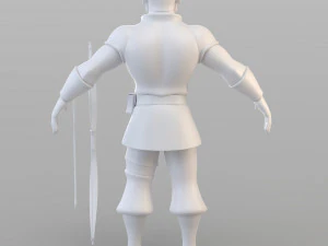 cartoon medieval hunter 3D Model