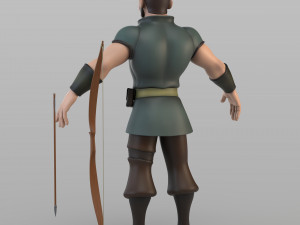 cartoon medieval hunter 3D Model