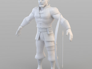 cartoon medieval hunter 3D Model