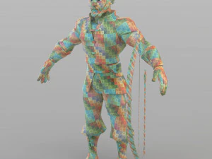 cartoon medieval hunter 3D Model