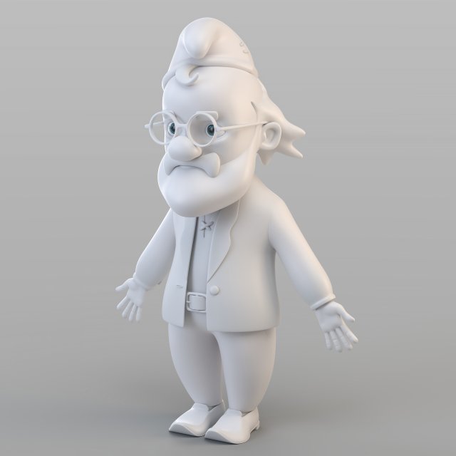 cartoon old gnome 3D Model .c4d .max .obj .3ds .fbx .stl .blend 