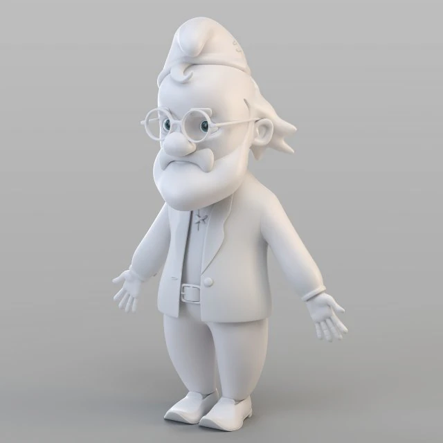 vieux gnome de dessin anim&eacute; Modèle 3D .c4d .max .obj .3ds .fbx .stl .blend 