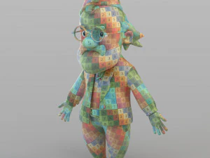 vieux gnome de dessin anim&eacute; Modèle 3D