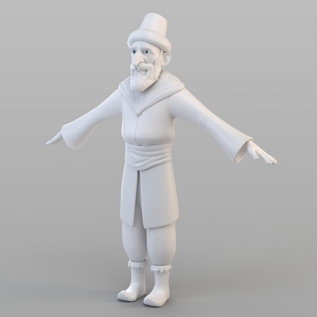 cartoon ottoman old man 3D Model .c4d .max .obj .3ds .fbx .stl .blend 