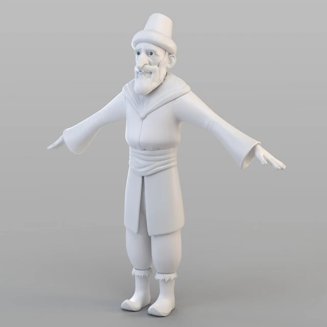 cartoon ottoman old man 3D Model .c4d .max .obj .3ds .fbx .stl .blend 