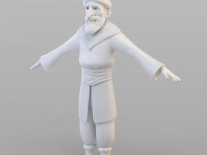 cartoon ottoman old man 3D Model
