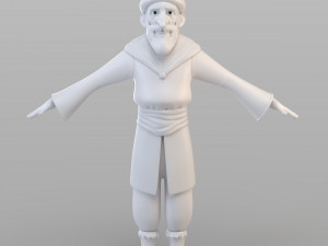 cartoon ottoman old man 3D Model