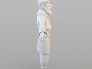 cartoon ottoman old man 3D Model