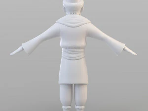 cartoon ottoman old man 3D Model