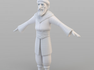 cartoon ottoman old man 3D Model