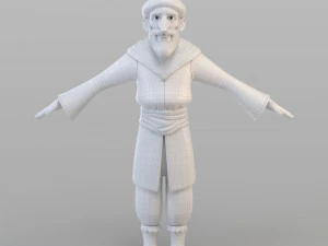 cartoon ottoman old man 3D Model