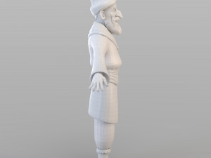 cartoon ottoman old man 3D Model