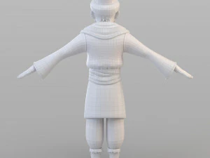 cartoon ottoman old man 3D Model