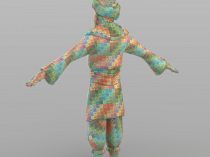 cartoon ottoman old man 3D Model