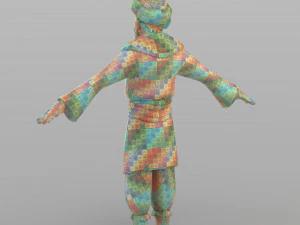 cartoon ottoman old man 3D Model