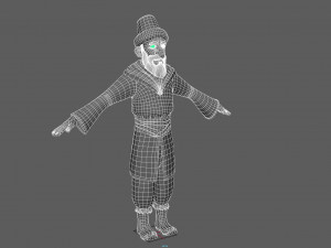 cartoon ottoman old man 3D Model