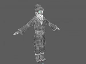 cartoon ottoman old man 3D Model
