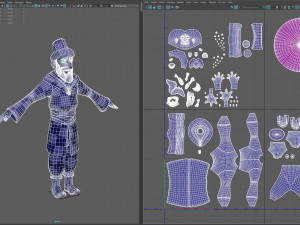 cartoon ottoman old man 3D Model