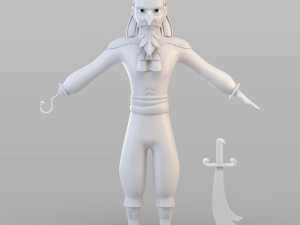 cartoon captain pirate Modèle 3D