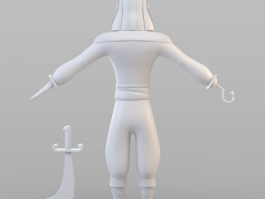 cartoon captain pirate Modèle 3D