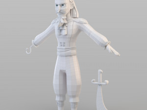 cartoon captain pirate Modèle 3D