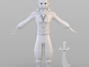 cartoon captain pirate Modèle 3D