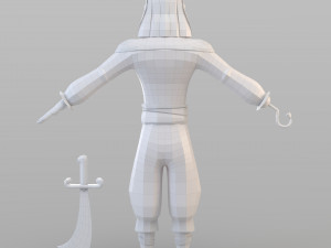 cartoon captain pirate Modèle 3D