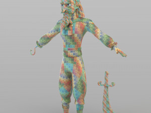 cartoon captain pirate Modèle 3D
