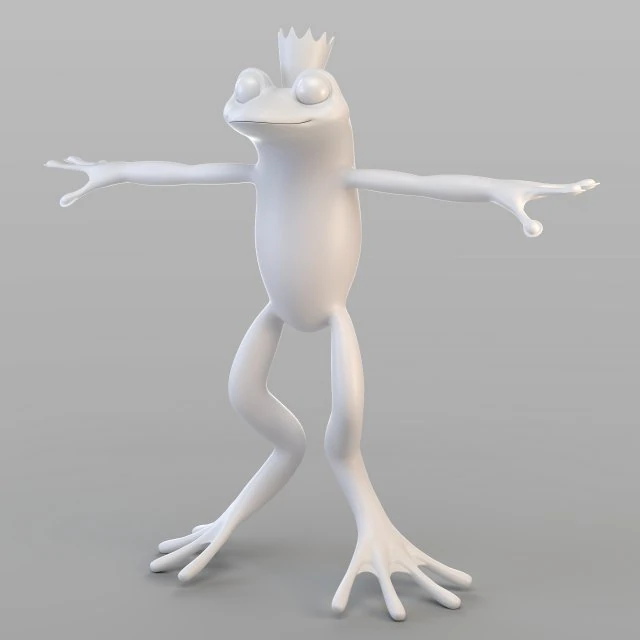 cartoon frog prince 3D Model .c4d .max .obj .3ds .fbx .stl .blend 