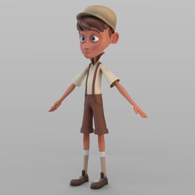 cartoon newsboy 3D-Modell .c4d .max .obj .3ds .fbx .stl .blend 