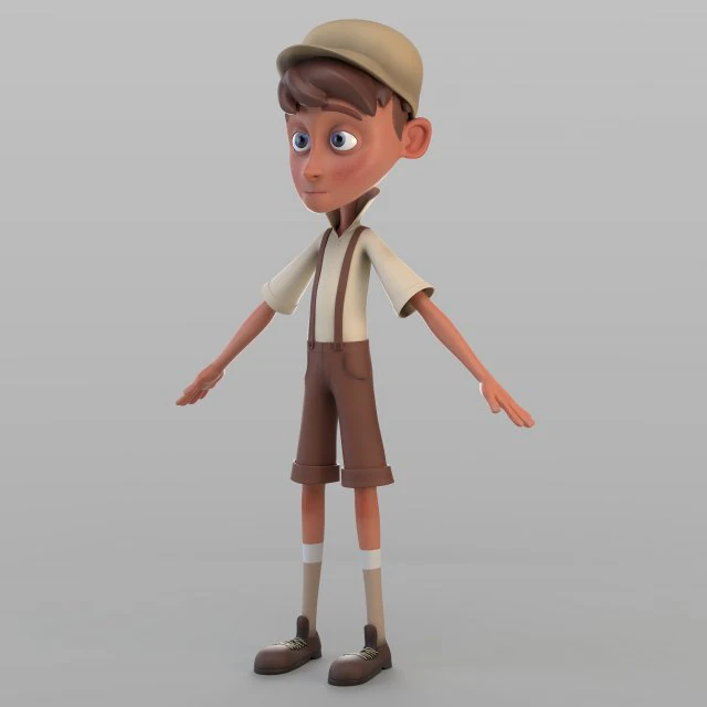 cartoon newsboy 3D Model .c4d .max .obj .3ds .fbx .stl .blend 