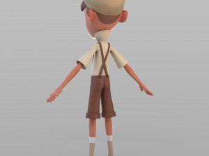 cartoon newsboy 3D-Modell