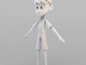 cartoon newsboy 3D Model