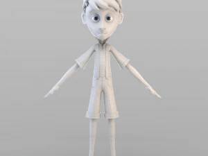 cartoon newsboy 3D Model