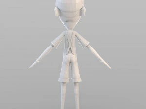 cartoon newsboy 3D Model