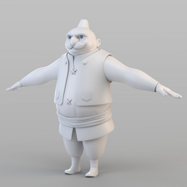 cartoon ottoman inkeeper Modello 3D .c4d .max .obj .3ds .fbx .stl .blend 