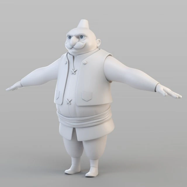 cartoon ottoman inkeeper 3D Model .c4d .max .obj .3ds .fbx .stl .blend 